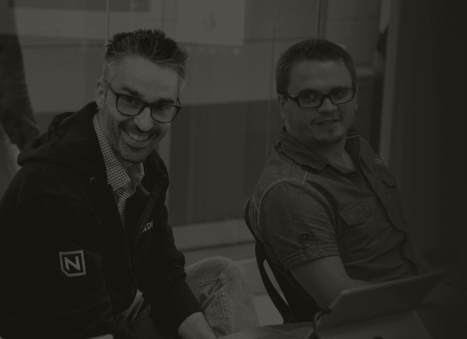 Louis-David Noël et Stéphane Lépine lors d’une rencontre de direction